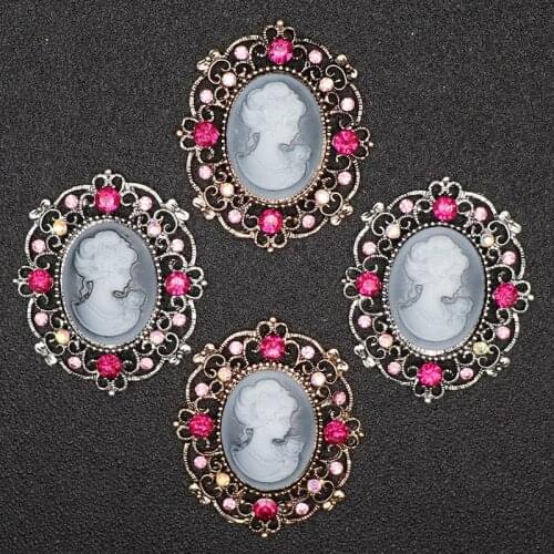 5pcs Round Decorative Rhinestone Buttons For Girl Hair Accessories Dress Crafts Jewelry Accessories Scrapbooking Buttons Sewing