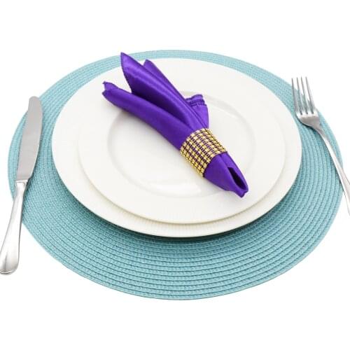 1pcs Round Dining Table Mat Weave Burlap Placemat Resistant Bowls Coffee Cups Coaster Tableware Mat for Home Kitchen Party Decor