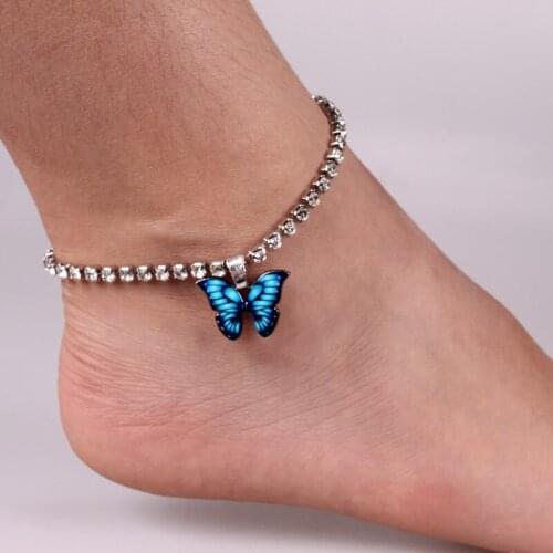 Butterfly pendant anklet bracelet female popular butterfly element new color butterfly anklet