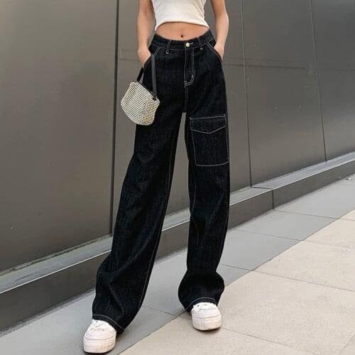 Kayotuas Women Jeans Fashion Straight Wide Leg Trousers Trendy Low Waist Relaxed Fit Bottoms with Pocket Casual Hot Outfit