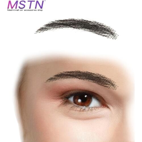 MSTN False Eyebrows 6CM Handmade For Women Made By 100% Real Hair For Party Wedding Cosplay Star Fake Eyebrow Synthetic Eyebrows