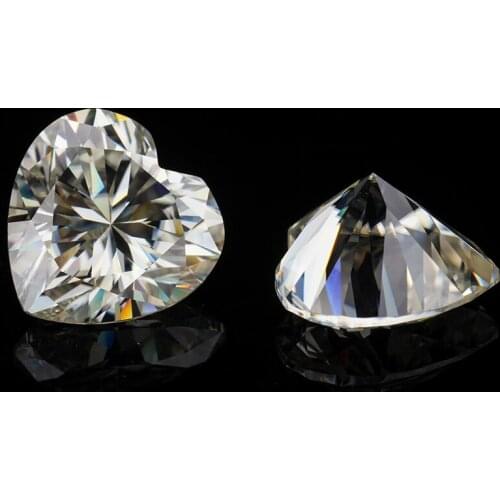11*11mm heart cut moissanites I/J color off white gem stones