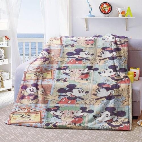 Disney Mickey Minnie Anime Figures Cartoon Product Cosplay Accessories Customized Blanket Warm Home Bed Unisex Gifts