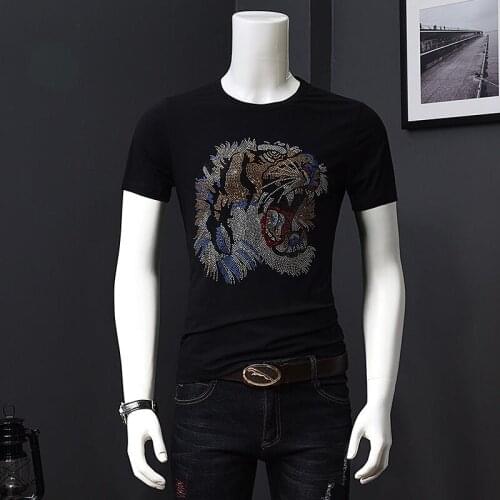 Luxury design of Diamonds 100% Cotton Men top tees Designer man t-shirt new arrrive tshirt