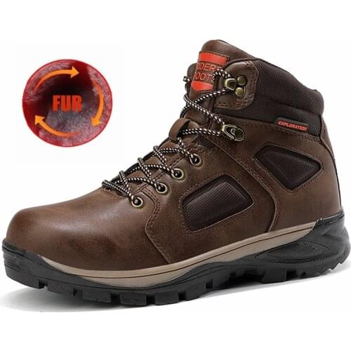 New Men Hiking Shoes Full fur Waterproof Male Outdoor Tourism Trekking Shoes Climbing Mountain Shoes Hiking Hunting Boots