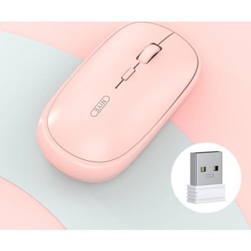 2.4G Wireless Mouse USB Computer Mouse Mini Dry Battery Ergonomic Optical Silent PC Mice Mute Pink Mouse for Laptop Office
