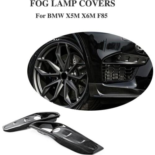 Car Fog Lamp Cover Frame Trim for BMW F85 X5M F86 X6M 2014 - 2018 Front Bumper Fog Lamp Trim Cover Carbon Fiber