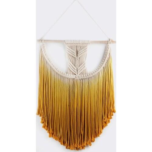 Macrame Wall Hanging Dyed Tapestry Wall Art Macrame Patterns Wall Decoration Dip-dye Tapestries Home Decor Bohemian Farmhouse