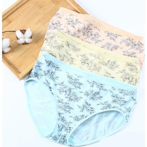 New womens underwear sexy close comfort breathable bottom pants female bamboo fiber cotton high quality printed autumn briefs