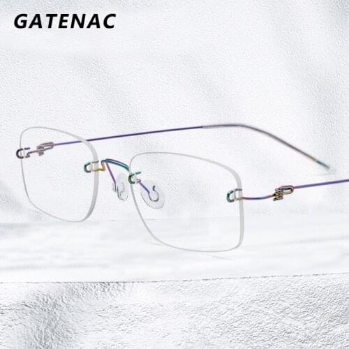 2021 New Alloy Glasses Frame Men Square Optical Prescription Frameless Eyeglasses Frame Women Retro Boundless Small Eyewear