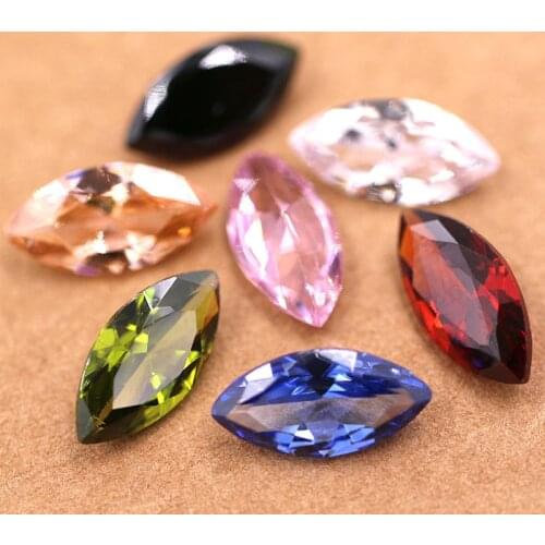 New 5x10mm Leaf shape Zircon strass artificial gemstone Pointback glass crystal rhinestones for nail earring necklace pandent