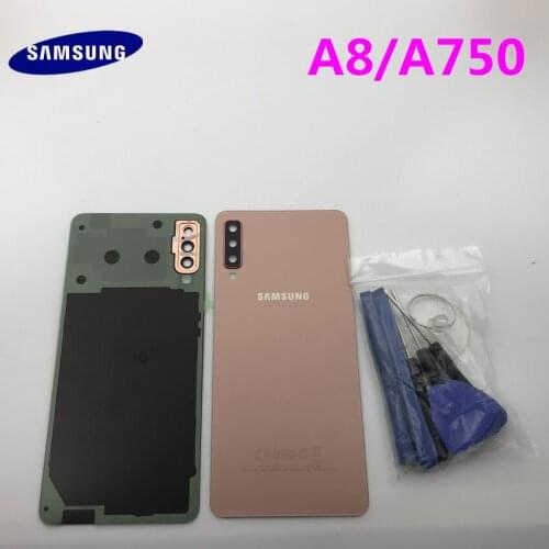 Original A8 2018 Back Housing Battery Cover For Samsung Galaxy A8 A750 A750F 2018 Battery Door Back Glass Case+Back Glue Sticker