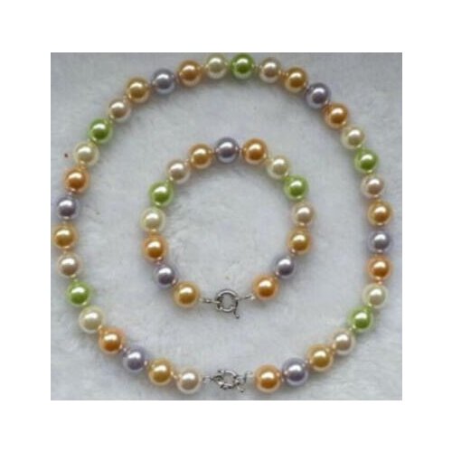 10 mm Brown Shell Pearls Necklace & Bracelet & Earring Set