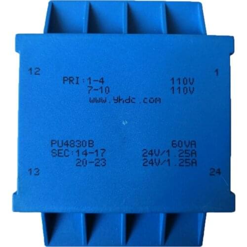 PU4830B Power 60VA Input 2*115V Output 2*6V Encapsulated transformer PCB welding flat-type isoltation transformer