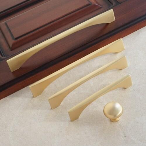3.78" 5" 6.3" 7.55" Zinc Alloy Handles for Cabinet and Drawer Gold Wardrobe Knobs Kitchen Fittings Modern Simple Furniture Pull