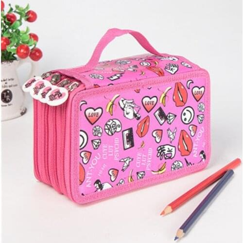 36/48/72 Holes School Pencil Case Big Cute Cartridge Pencilcase for Girls Boys Penal Box Large Pencase Stationery Bag Pouch Kit