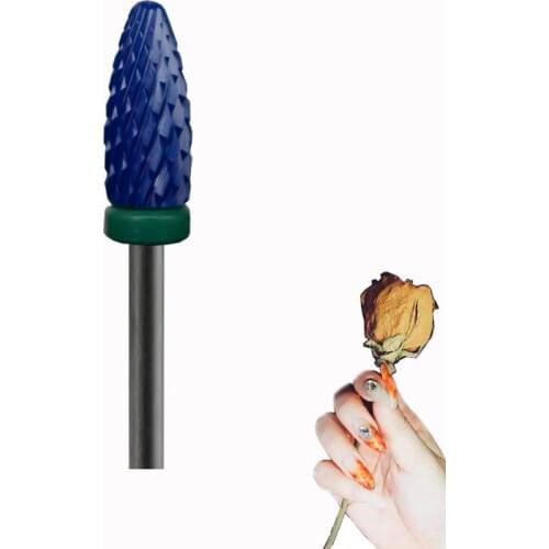Blue Ceramic Nail Drill Bit - Flame Bit -C