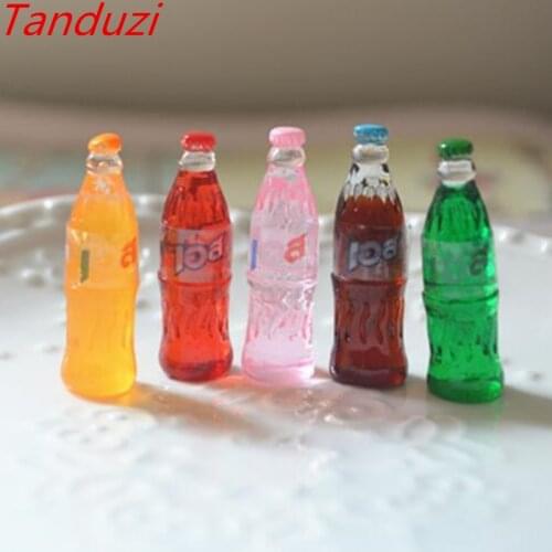 Tanduzi Wholesale 100PCS Cute Miniature Simulation Food 3D Soda Cola Bottle Dollhouse Miniature Food Diy Resin Crafts