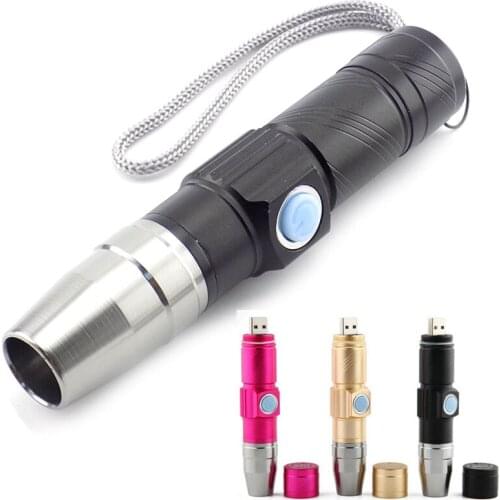 Usb rechargeable 365nm UV Flashlight Torch Light Led Ultra Violet lamp Blacklight UV Fluorescent Lamp For Money Cash detection