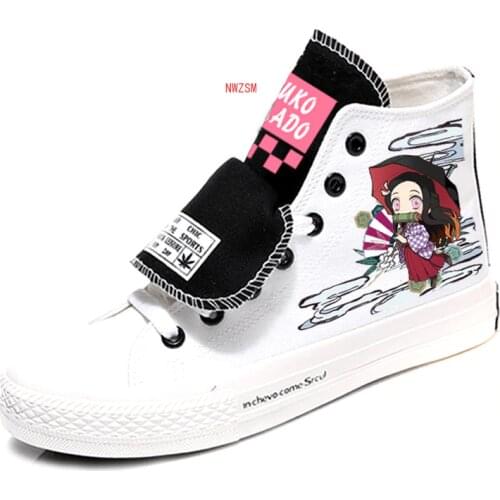 Unisex Demon Slayer: Kimetsu no Yaiba plimsolls canvas shoes rope soled shoes Kamado Tanjirou Kamado Nezuko Daily Shoes