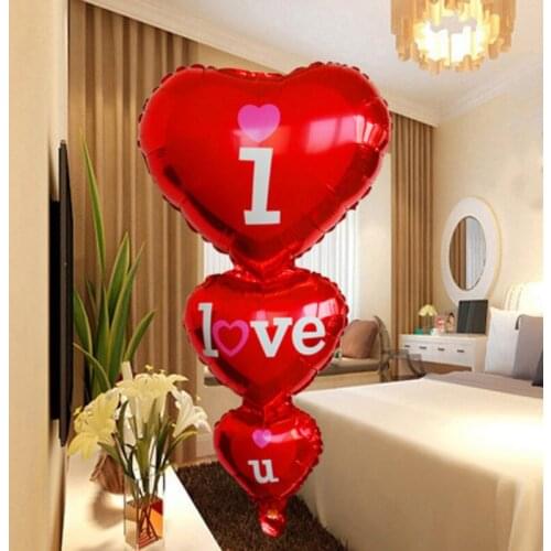 I Love U Balloon Red Love Heart Balloons For Valentines Day Decoration Wedding Anniversary Helium Balloon Birthday Party Gifts