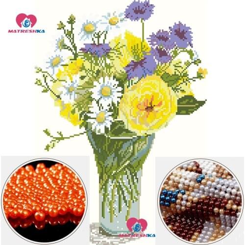 Beads embroidery chrysanthemum floral beadwork decor crafts beads cross stitch accessories pearl embroidery Partial embroidery