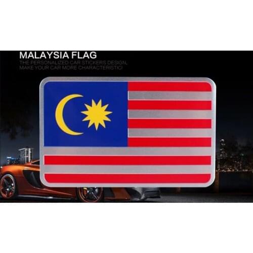 1pc,Free Shipping,Malaysia Car National Flag Sticker,Rectangle Cool Car Body/Tuning/Metal Sticker,Aluminum Alloy Brushed Finish