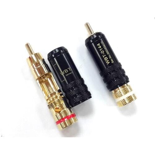 1pcs High Quality Gold Plating RCA Plug Lock Soldering Audio Video Plug Connector