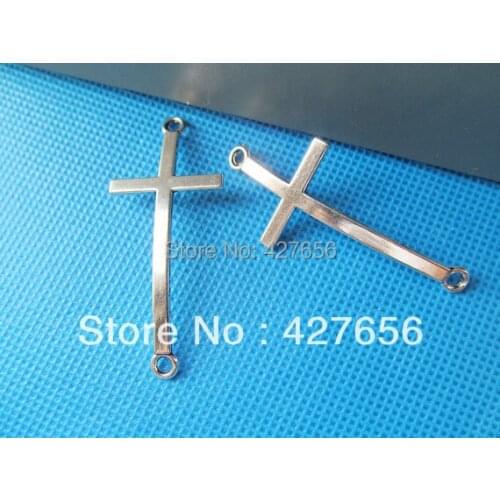 15pcs 21.47mmx49.99mm Antique Silver tone/Antique Bronze Side/Sideway Blank Cross Connector Pendant Charm/Finding,DIY Accessory