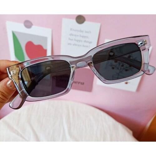 2021 Rectangle Narrow Frame Mens Sunglasses Brand Designer Fashion Black Sun Glasses for Women