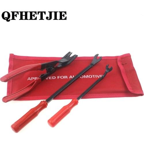 3pcs Steel and Nylon Auto Fastener Removal Tool Car Door Panel Remover Upholstery Removal Auto Fastener Pliers Tool