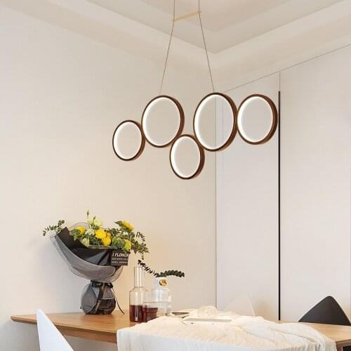 5/3 rings white/coffee acrylic LED chandelier Residential dining room bedroom study living room & Commercial Lighting fixtures