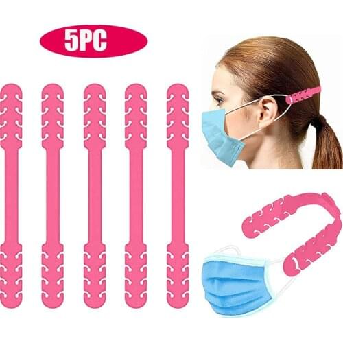 5pc Mask Hook Adjustable Third Gear Anti-slip Ear Mask Grips Creative Plastic Mini Mask Extend Hook Mask Halloween Cosplay