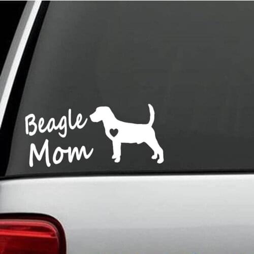 7.5" Wide Beagle Mom Dog Breed Decal Sticker