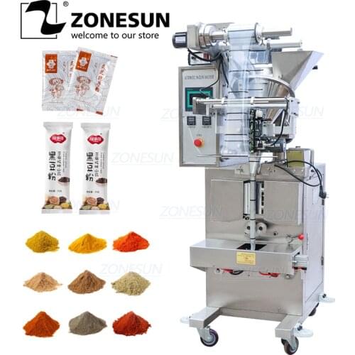 ZONESUN ZS-F100 4 Side Seal Powder Pillow Plastic Bag Filling Sealing Machine Price Automatic Packing Machine