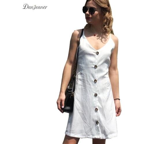 Летние платья на пуговицах DANJEANER China At AliExpress