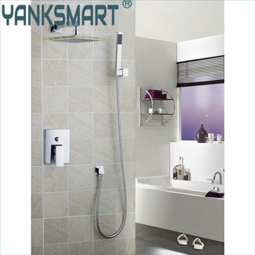 Shower Set Torneira Wall Glass LED Light Shower Head Bathroom Rainfall 50226-43B Bath Tub Chrome Sink Faucet,Mixer Tap