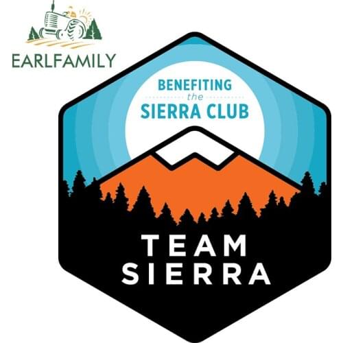 EARLFAMILY 13cm x 11.4cm for Adventurer Awaits Sierra Club Car Sticker Waterproof Sunscreen Decal Windshield Trunk Decoration