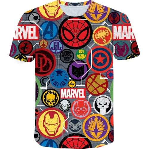 Pop Baby Boys t shirt Summer SpiderMans Short Punk Fashion Casual Harajuku Loose Cartoon Printing T-shirt Kids Clothes girl top