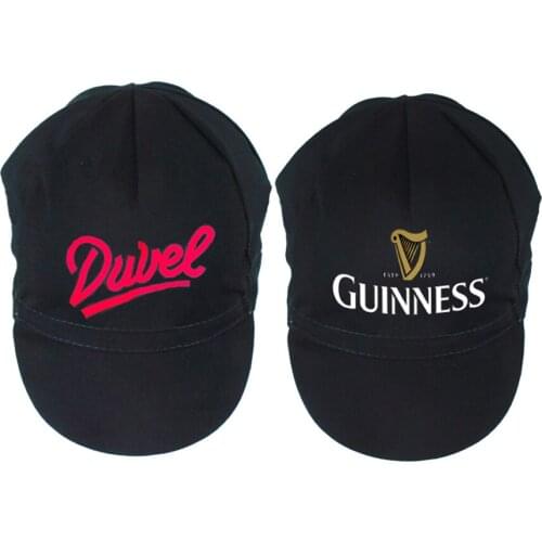 Classic Black Brewery Cycling Cap Summer Bike Caps Bandana Breathable Polyester Guinness Duvel Beer Hats Gorra Ciclismo