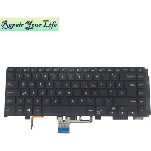UK laptop keyboard for ASUS UX530 UX530UX UX530UQ UX550 UX580 English GB black backlit 0KNB0-4624UK00 glow in the dark