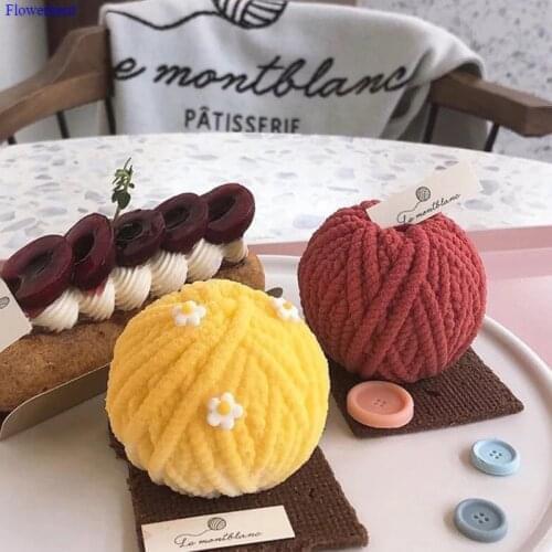 Korea Ins Simulation Wool Group Mousse Cake Silicone Mold Wool Ball Diy Material Aroma Candle Mold Handmade Soap Silicone Mold