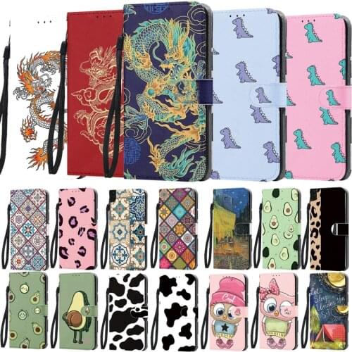 Leather Flip Case For Huawei P30 Lite New Edition P20 Lite P Smart Y9 Prime 2019 2020 Dragon Wallet Card Holder Stand Book Cover