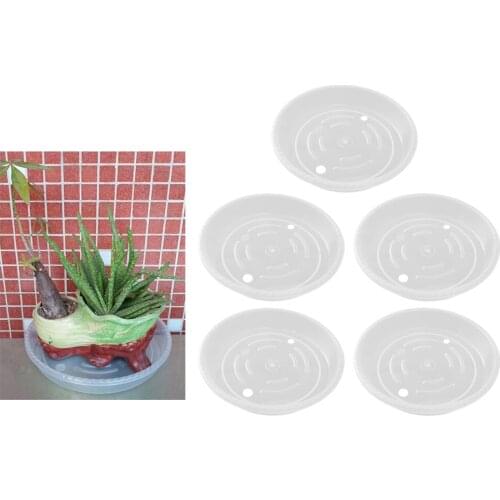 5-pack Round Clear Plant Pot Saucer Drip Trays Base 25cm BPA Free Recyclable