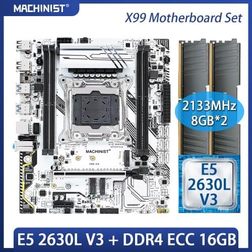 X99 motherboard LGA 2011-3 set kit with Intel Xeon E5 2630L V3 CPU 16GB(2*8GB) DDR4 ECC REG RAM M-ATX WIFI NVME M.2 SSD X99-K9