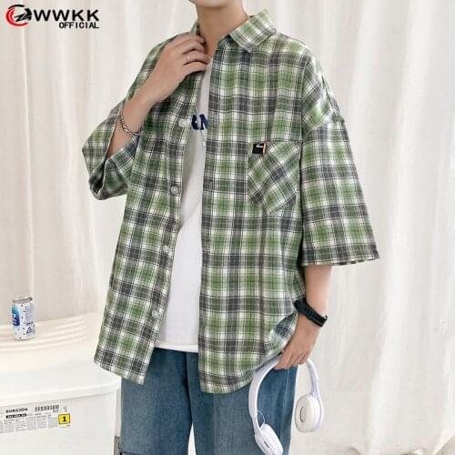 WWKK Men Shirt Short Sleeve Fashion Shirt Summer Streetwear Casual Fashion Men tops Men Casual High Quality Shirt Daily Wear
