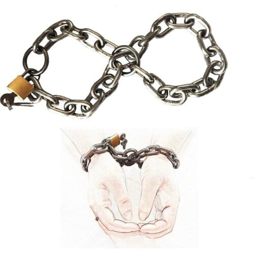 Stainless Steel Chain Handcuffs For Sex Adjustable Hand Cuffs Slave Bondage Cuffs Bdsm Tools Adult Games Sex Toys For Couples