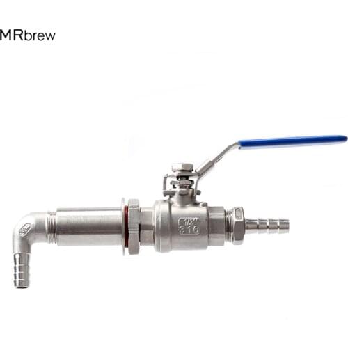 Stainless Steel Weldless Whirlpool Arm homebrew Kettle Valve Kit , 1/2"NPT, Beer Brew Pipe fitting