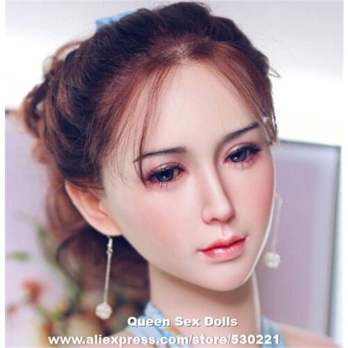 NEW Implanted Hair And Eyebrow Sex Doll Head Sexy Silicone Adult Doll Heads for oral sex