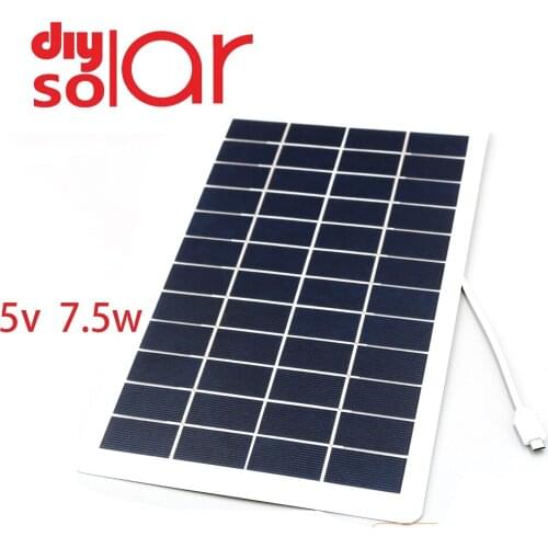 Portable Solar Charger Micro USB Solar Panel 5V 7.5W 1500mA Solar Pane Climbing Fast Charge Travel DIY Solar Charger Powerbank